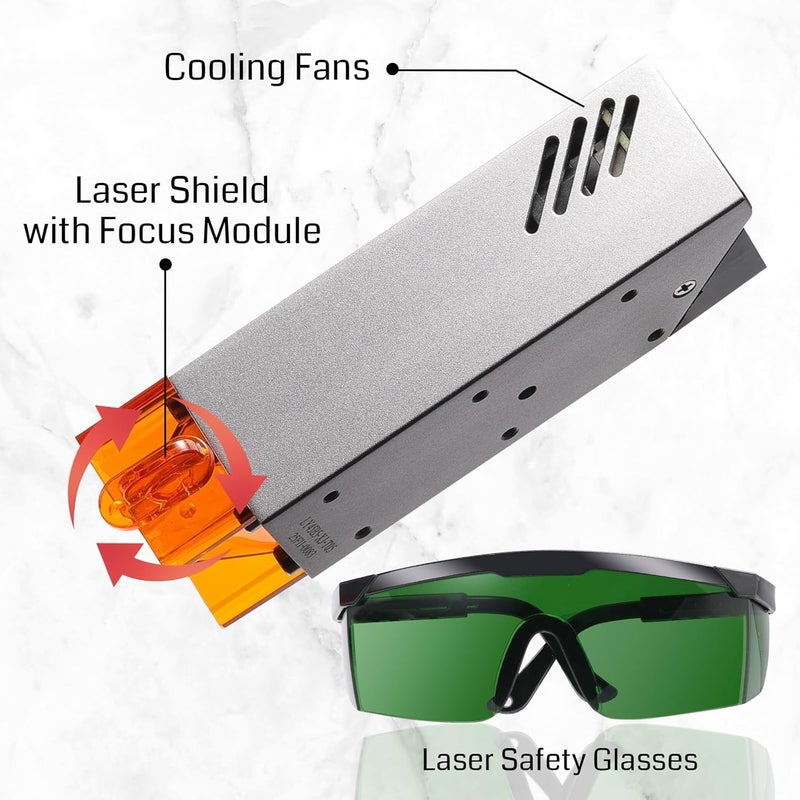 Genmitsu Laser Engraver Module, 5000mW Optical Power, 450nm Wavelength for Cubiko, 3018-PRO & 3018-PROVer, 3018-PROVer V2, 3020-PRO MAX, 3020-PRO MAX V2 CNC Machines - Image 3
